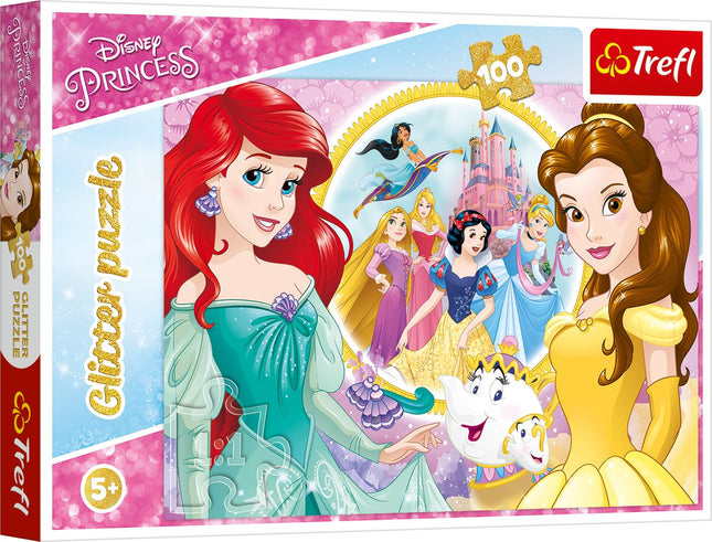 Trefl Disney Princess Glitter Puzzle, 100 Pcs