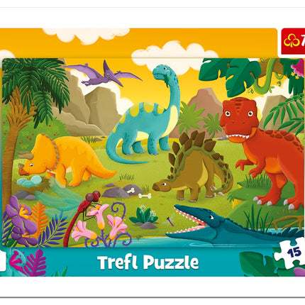 Trefl Frame Puzzle Dinosaurs, 15 Pcs