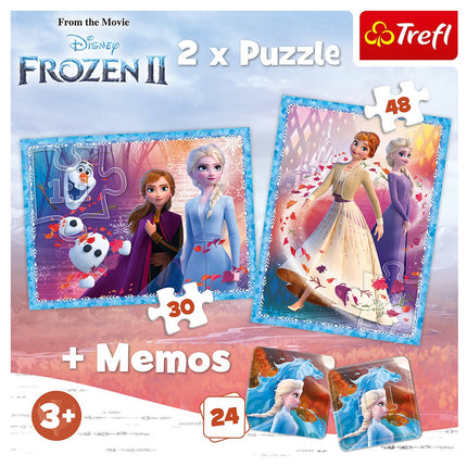 Trefl Frozen Puzzle Set With Memo Cards Frozen Ii