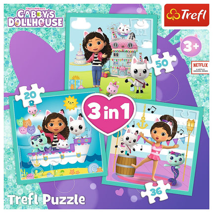 Trefl Gabby´S Dollhouse Puzzle Set 3In1