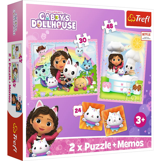 Trefl Gabby´S Dollhouse Puzzle Set With Memo Cards