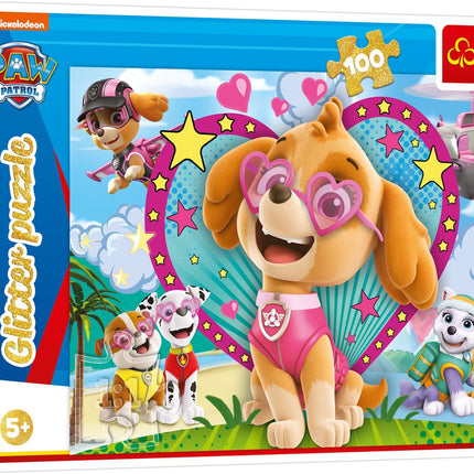 Trefl Paw Patrol Glitter Puzzle Paw Patrol, 100 Pcs