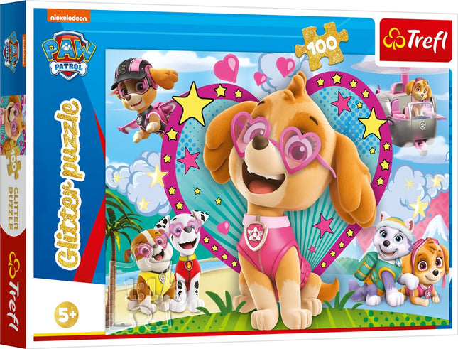Trefl Paw Patrol Glitter Puzzle Paw Patrol, 100 Pcs