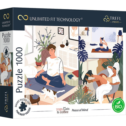 Trefl Prime Puzzle Yoga Cats Coffee Peace Of Mind, 1000 Pcs