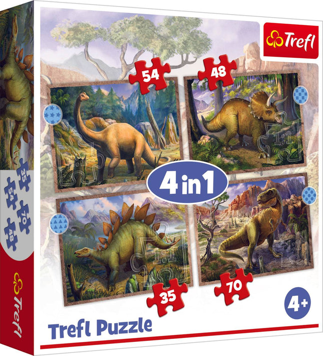 Trefl Puzzle 4 In 1 Set Dinosaurs