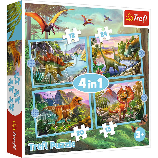 Trefl Puzzle Dinosaurs 4 In 1 Set 12 15 20 24 Pcs