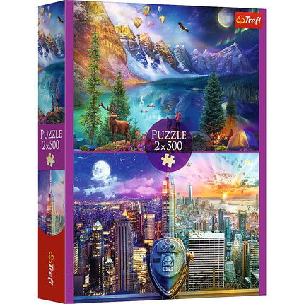 Trefl Puzzle Set American Tour, 2X500 Pcs