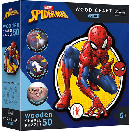 Trefl Spiderman Wooden Puzzle Spiderman 50 Pcs