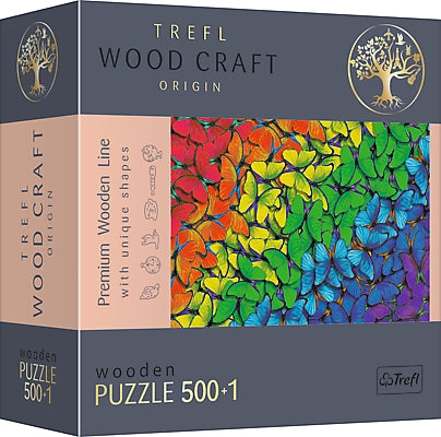 Trefl Wooden Puzzle Rainbow Butterflies 500+1 Pcs