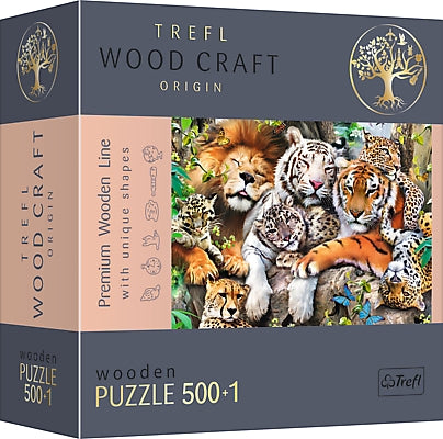 Trefl Wooden Puzzle Wild Cats In The Jungle 500+1 Pcs