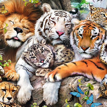 Trefl Wooden Puzzle Wild Cats In The Jungle 500+1 Pcs