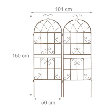 Trellis 150 cm set of 2 brown