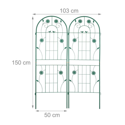 Trellis 150 cm set of 2 green