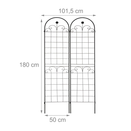 Trellis 180 cm set of 2 black