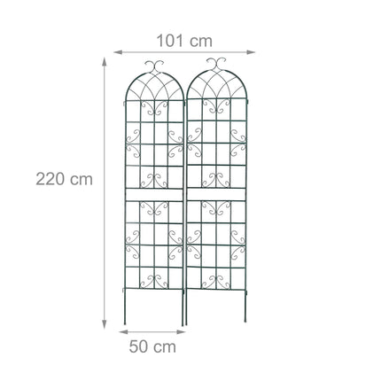 Trellis 220 cm set of 2 green