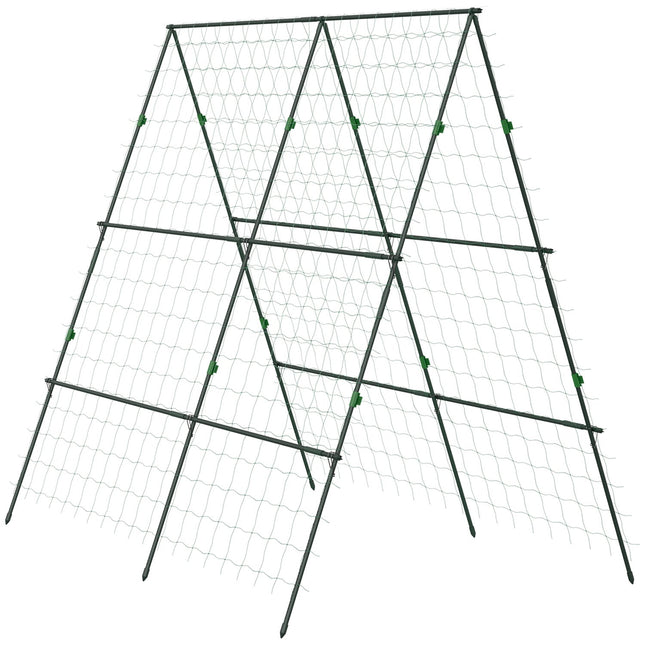 Adjustable plant trellis in steel with net, 180 x 100 x 180 cm