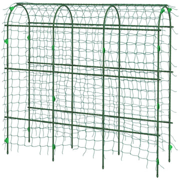 Adjustable plant trellis in steel with net for garden, balcony