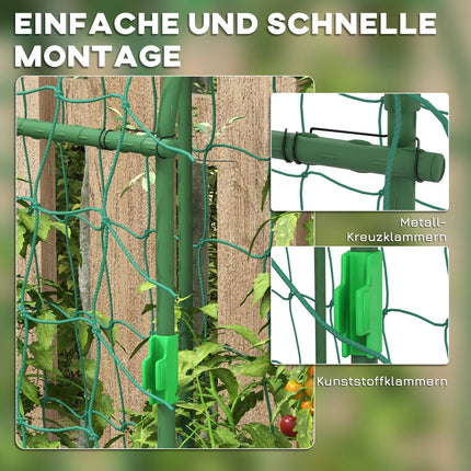 Adjustable plant trellis in steel with net for garden, balcony