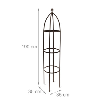 Trellis obelisk metal brown 190 cm