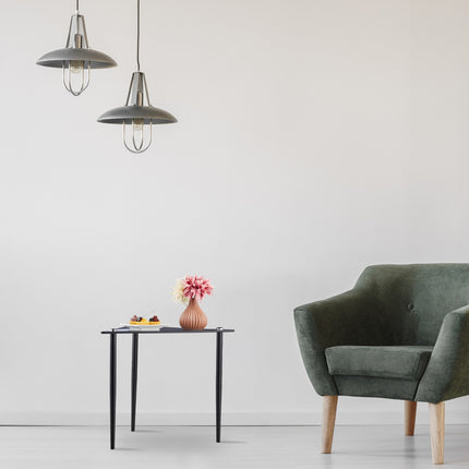 Triangular glass side table