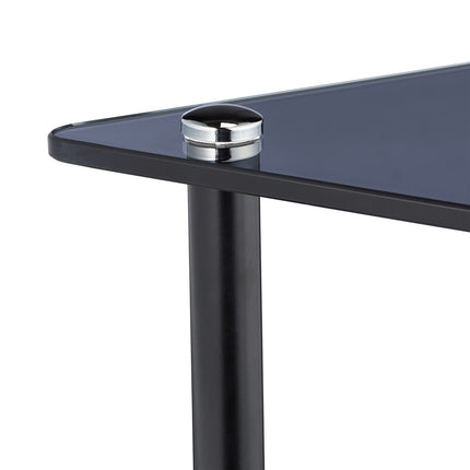 Triangular glass side table