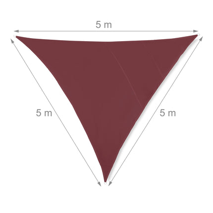 Triangular red-brown sun sail