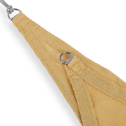 Triangular sand-coloured polyethylene sun sail