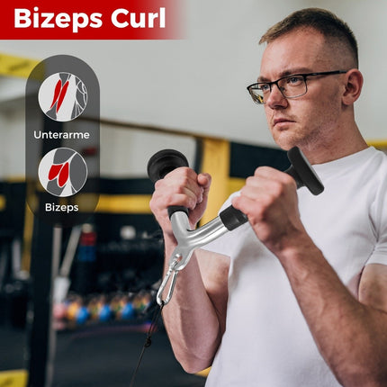 Triceps Cable Attachment Set – V-Grip, Double-D, Straight Bar