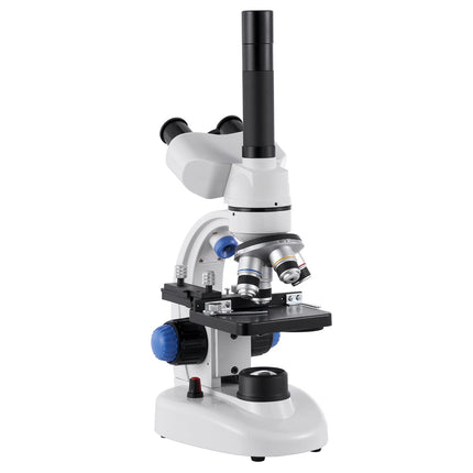 Trinocular Compound Microscope 40–5000X, LED, Phone Holder