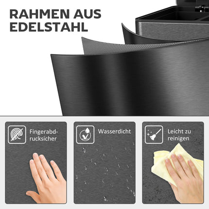 Triple Compartment 60L Stainless Steel Kitchen Bin