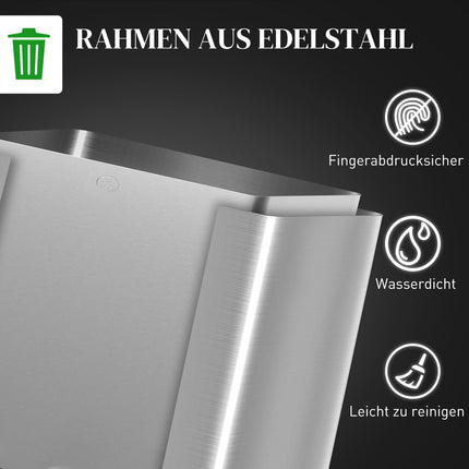 Triple Compartment Stainless Steel Kitchen Bin, 3 x 20L
