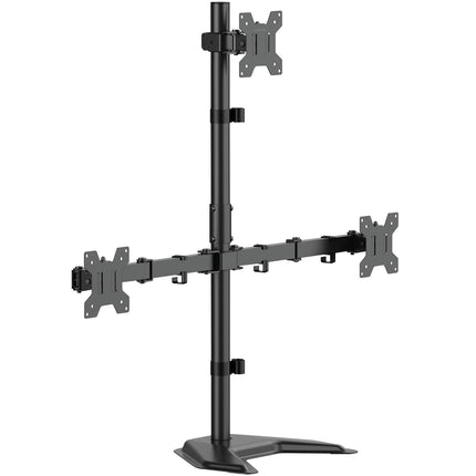 Triple Monitor Stand 17-32" Adjustable Arms Black