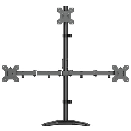 Triple Monitor Stand 17-32" Adjustable Arms Black