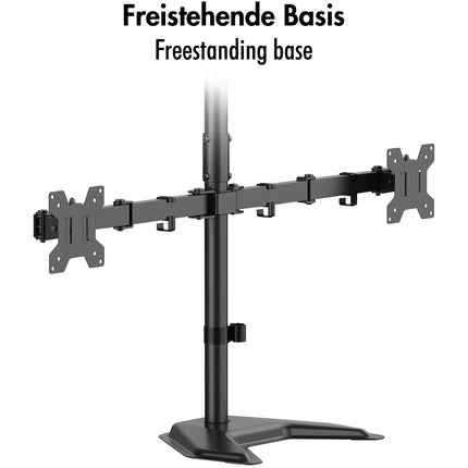 Triple Monitor Stand 17-32" Adjustable Arms Black