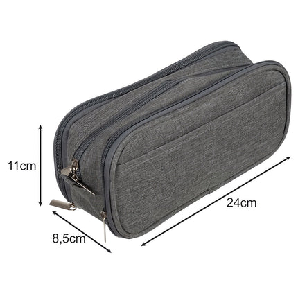 Triple extendable pencil case - gray Maaleo 24512