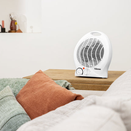 Tristar Fan Heater 2000W with Adjustable Thermostat, 2 Heat Settings, White