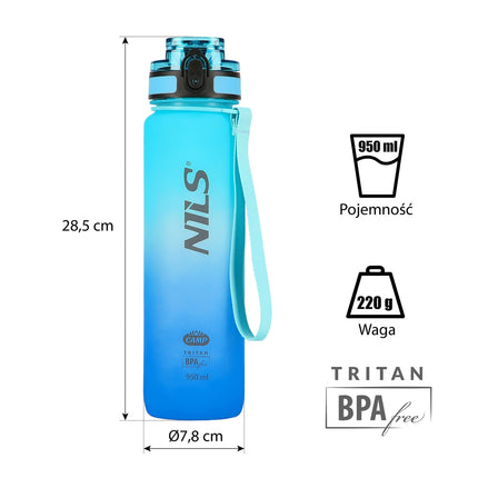 Tritan Water Bottle, Blue, Durable, BPA-Free