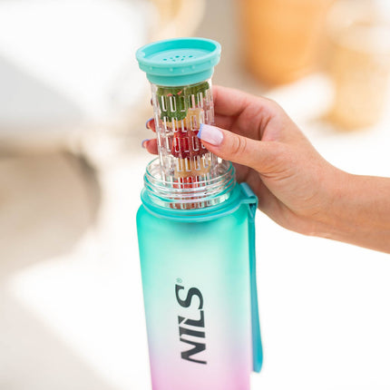 Tritan Water Bottle, Green-Pink, Leak-Proof, 950 ml