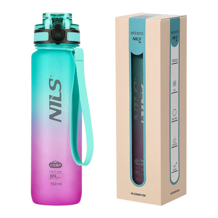 Tritan Water Bottle, Green-Pink, Leak-Proof, 950 ml