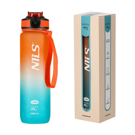 Tritan Water Bottle, Orange-Blue, Leak-Proof, 1000 ml