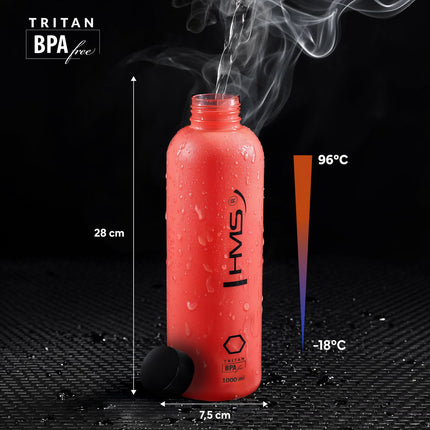 Tritan Water Bottle, Red, 1000 ml