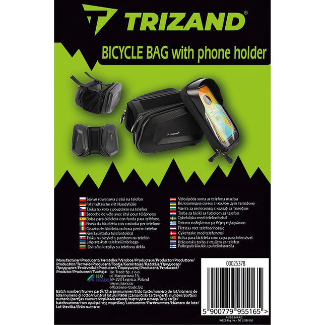 Trizand 25378 Bike Pannier with Phone Case