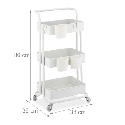 Trolley with 3 shelves