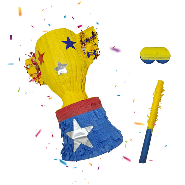 Trophy Piñata Set with Stick and Eye Mask