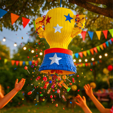 Trophy Piñata Set with Stick and Eye Mask
