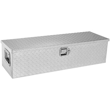 Truck Bed Tool Box, Aluminum Diamond Plate, Lock, 39x13x10
