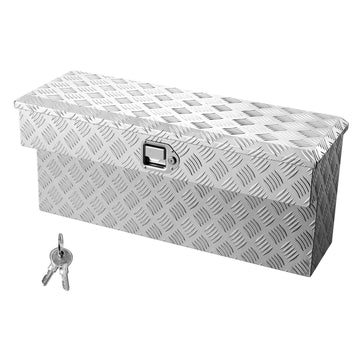 Truck Bed Tool Box, Lockable Aluminum, 34 In, Silver