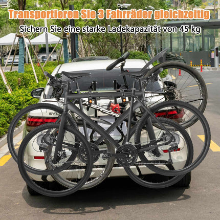 Trunk Bike Rack for 3 Bikes, Adjustable Length & Angle