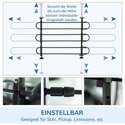 Adjustable universal divider for car trunks, steel, 89-150X76-124 cm