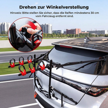 Trunk Mount 3-Bike Rack with Anti-Sway Straps & Soft Padding